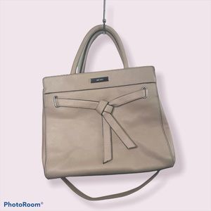 Nine West champagne colored leather bag